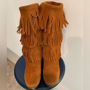 Minnetonka tall suede boots